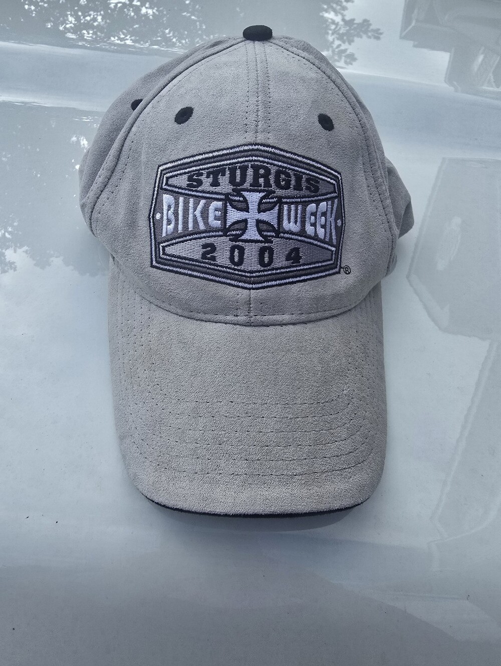 Vintage 2004 Sturgis Bike Week Motorcycle Rally Hat – Gray Suede Feel – 64th Ann